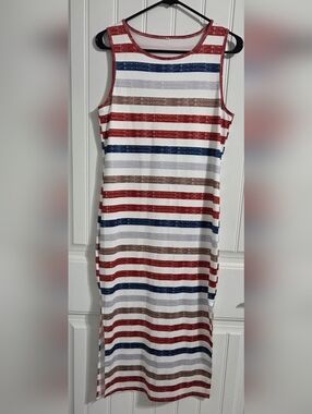 Striped Summer Maxi Dress Size XS NWOT